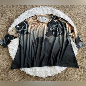 Puma X Careaux Rose Top Black Stretchy Womens Size XS